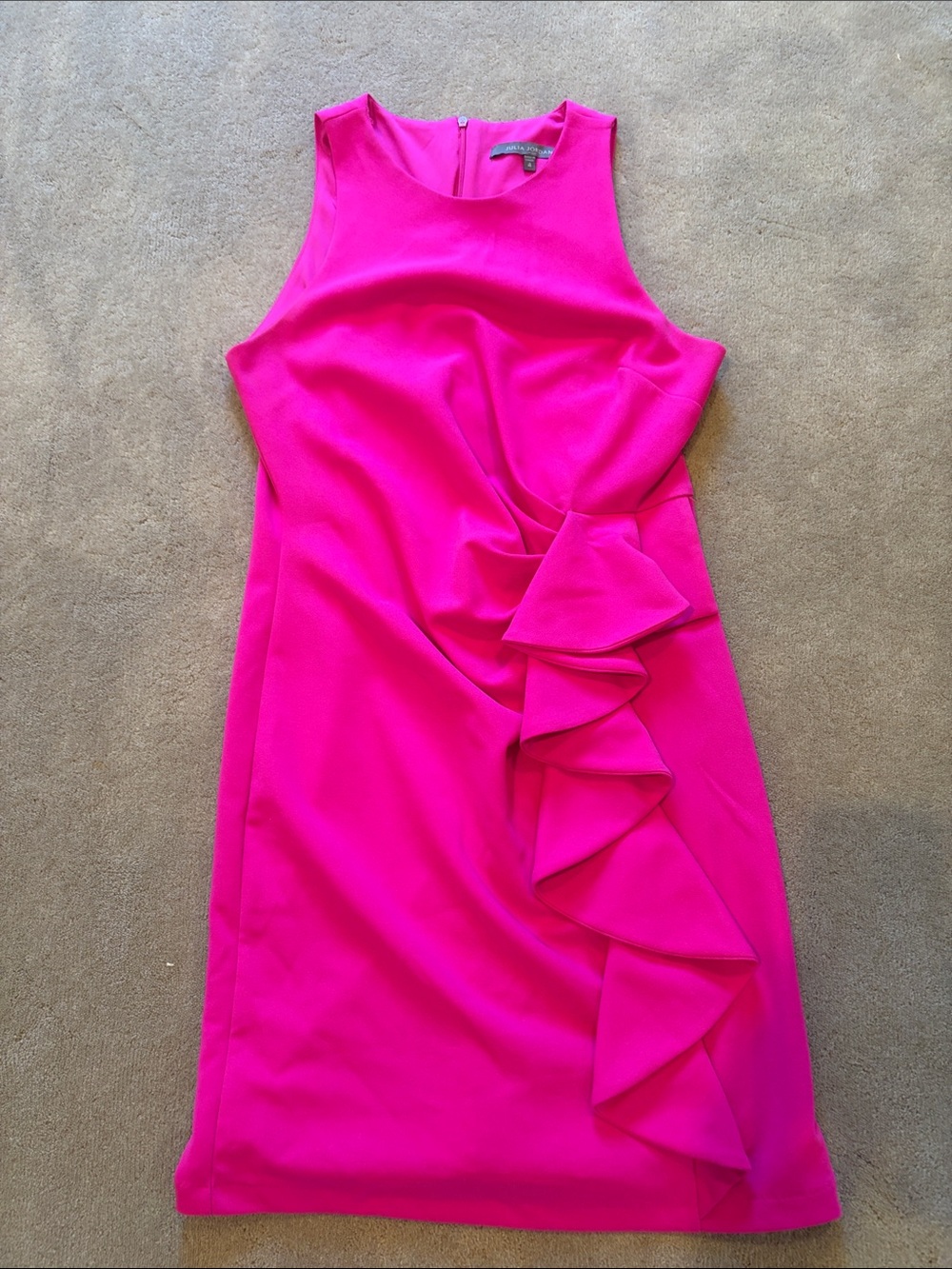 julia jordan Hot Pink Ruffle Sheath Mini Dress